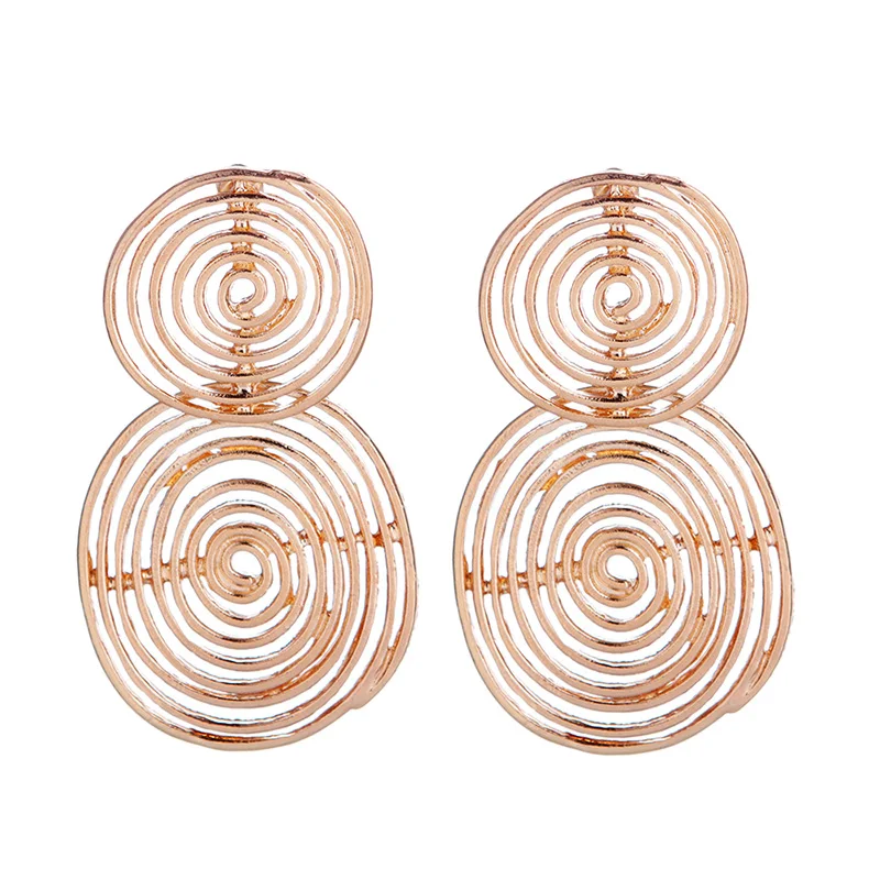 

Fashion Gold Black Swirl Earrings Punk Round Metal Earrings for Women Dangle Drop Earrings Geometric Jewelry Gifts Fo Women