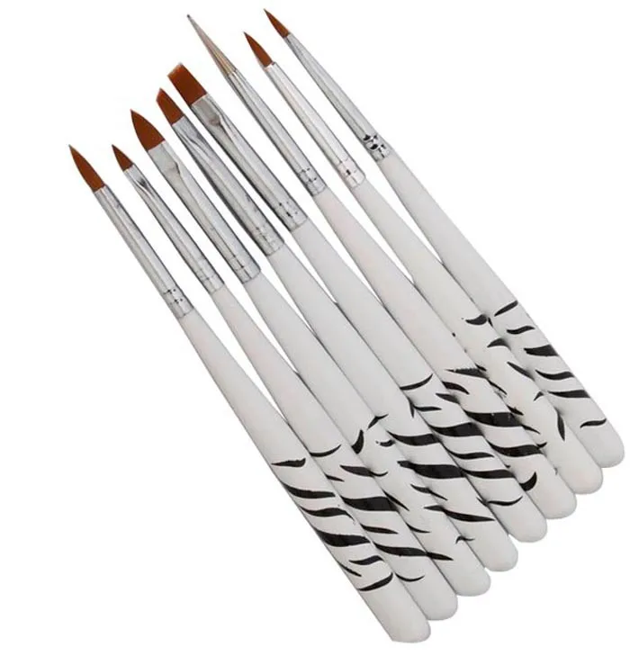 Free Shipping 8PcsSet  Design UV Gel Brush Nail Art Manicure Acrylic Dotting Painting Drawing Polish Brush Pen Tool Set01