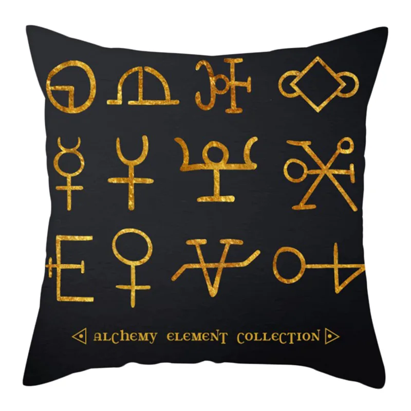 Fuwatacchi, черная Золотая подушка, чехол, сердце, бриллиант, Геометрическая подушка, чехол для дома, декоративные подушки для стульев, мандала, подушки - Цвет: PC09462