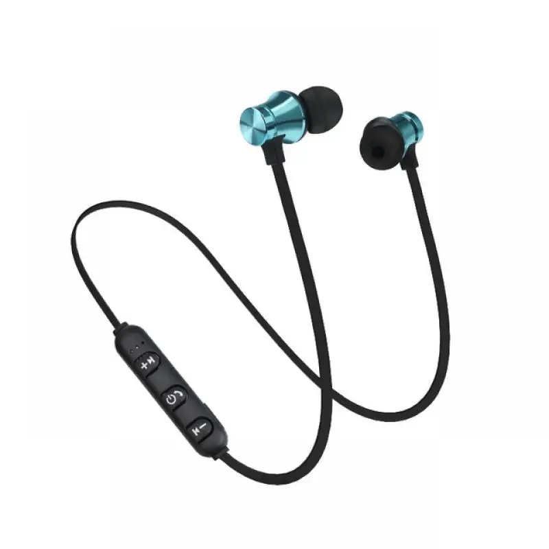 Стерео наушники беспроводные Bluetooth наушники музыкальные гарнитуры магнитные наушники для samsung iPhone 6/6 S/7 Plus - Цвет: Blue