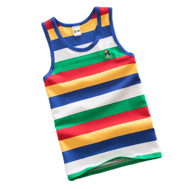 Children undershirts baby tops striped vest cotton clothes for boys