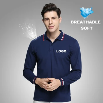 

Custom Team Polo Shirt Logo Design Long Sleeve Cotton Polos Shirts Brands Group Work Company Printing Fashion Slim Fit Clothing
