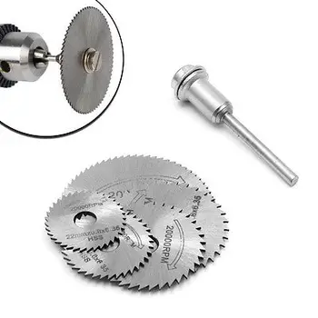 

5Pcs Cut off Saw Blades HSS Cutting Discs + 1 Mandrel For Rotary Blade Tool