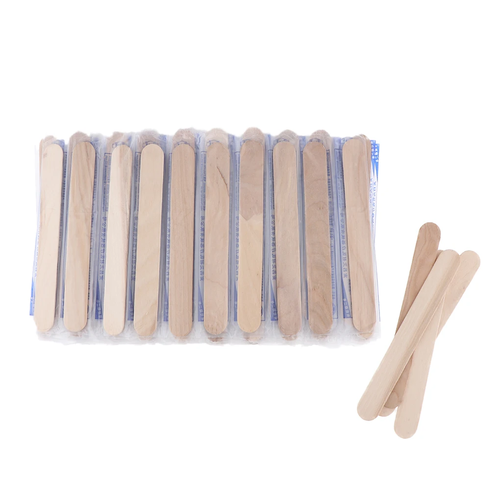 100pcs Lot Wax Applicator Spatula Wooden Diy Crafting Body Hair