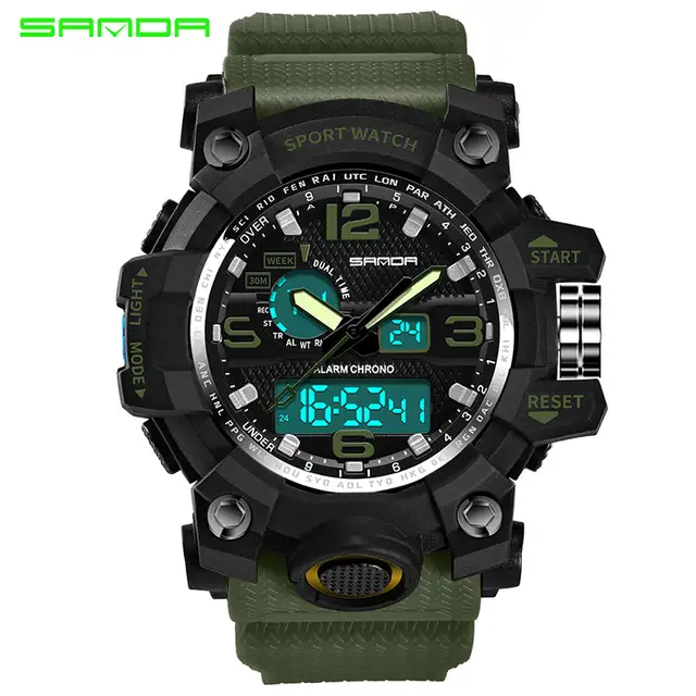 Sanda Fashion Men S Sports Watch Waterproof Outdoor Pedometer