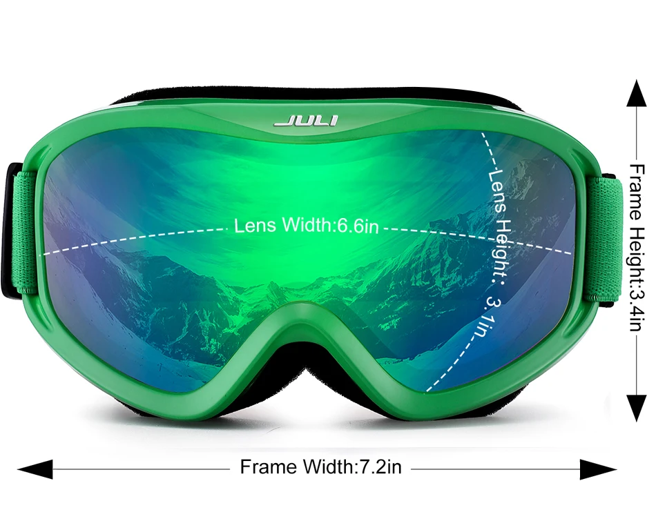Лыжные очки, снежные виды спорта сноуборд над очками очки с анти-туман УФ-защитой двойные линзы для мужчин женщин и молодежи снегоход