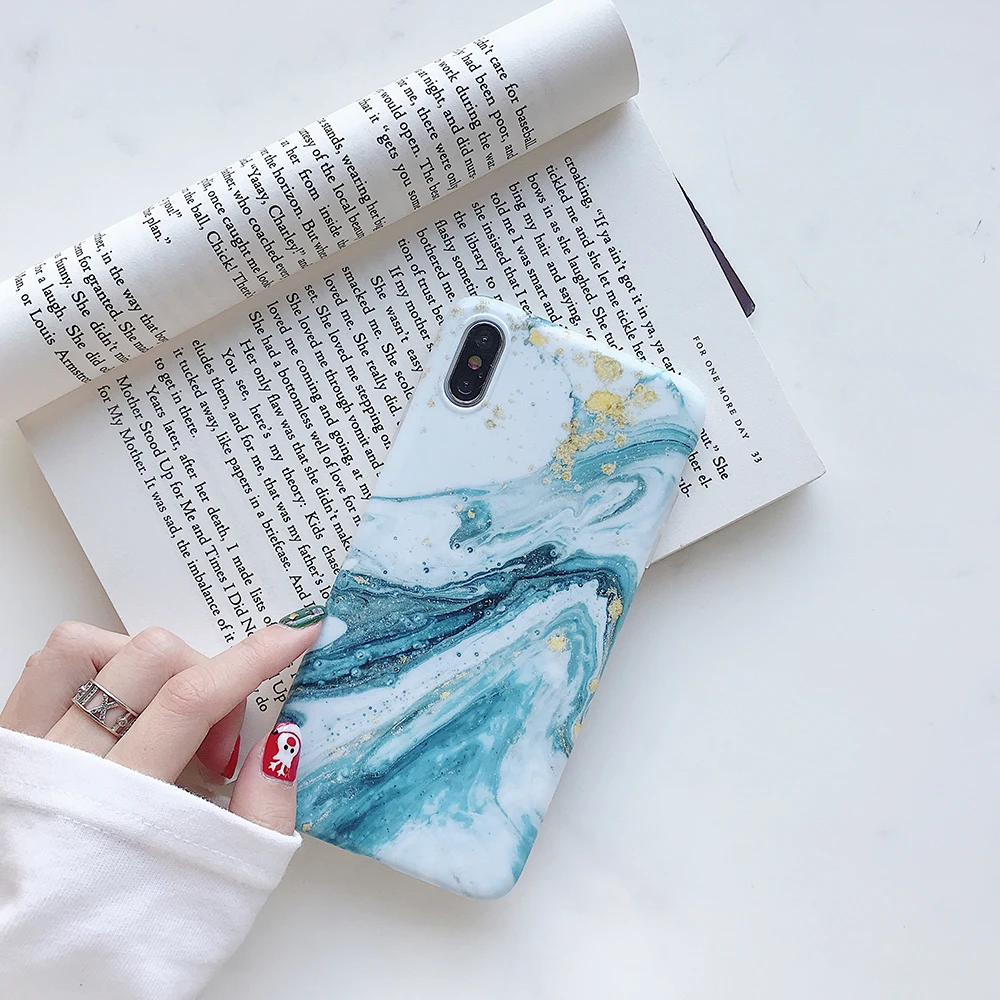 Matt Marble Design Mobile Accessories 6 7 8 Plus X XR Xs Max Phone Case for iPhone 7 case