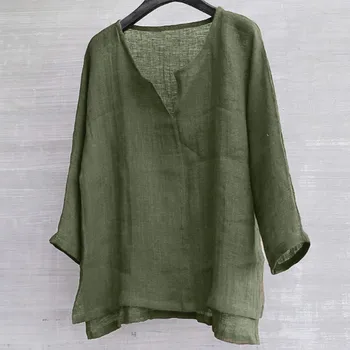 

Mens Brief Breathable Soft Comfy Solid Color Long Sleeve Loose Casual T shirt Spring Autumn Linen Blouse