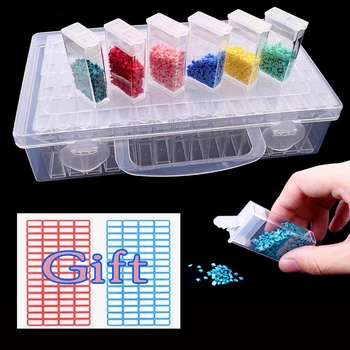 

80pic New Diamond embroidery diamond painting tool transparent plastic storage box, jewelry Drill Storage Box Avoid Miss Drill