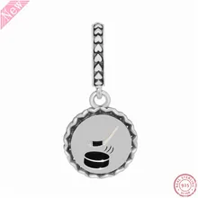 Бусины для хоккея из стерлингового серебра 925 пробы DIY Fit PANDORA Подвески для женщин ювелирные изделия Особенности Hocky палка хлопки Puck FL788