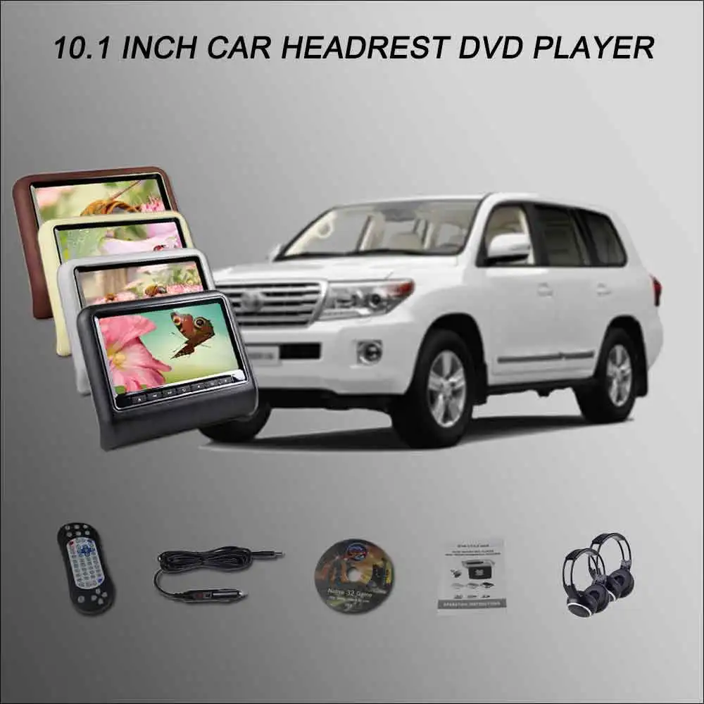 

BigBigRoad For TOYOTA Land Cruiser Car Headrest Monitor /2*10.1" Screen Support USB SD DVD Player Games Remote Control
