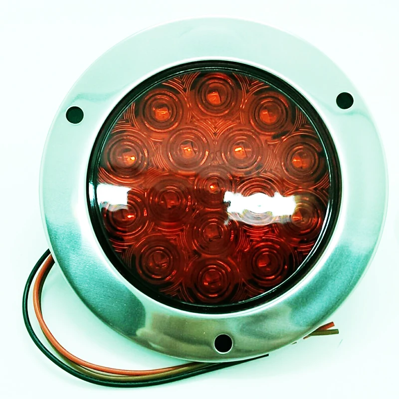 

12-24V Red Round Reverse Brake Turn Signal Rear Tail Light 16 LED for Car Truck Trailer RV 1 Piece