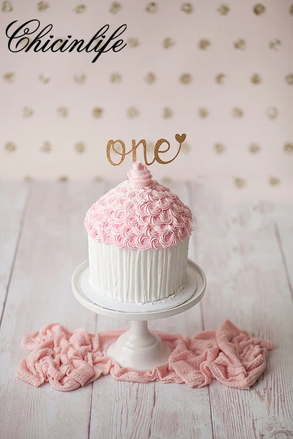 Chicinlife 5Pcs Glitter 1St First Birthday One Cake ...