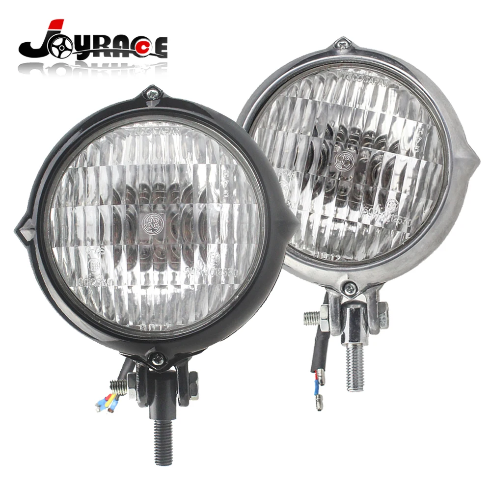 

4.75" MOTORCYCLE CHROME VINTAGE HEADLIGHT FOR HARLEY BOBBER XS650 CAFE RACER CUSTOM
