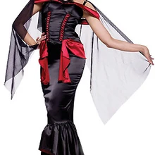 Хэллоуин благородная Королева вампиров костюм сексуальные готические карнавальные костюмы на Хэллоуин вечернее изящное платье Женский дьявол Косплэй Кружевной Костюм