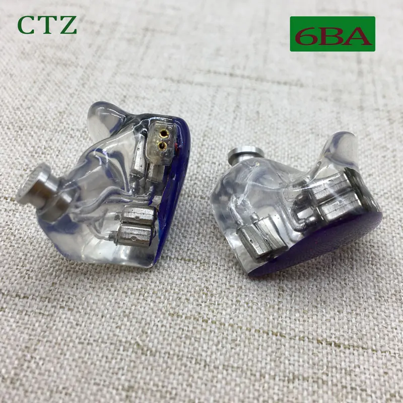 

CTZ Custom Private Made 6BA Balanced Armature Unit Drivers 0.78mm 2 Pin In Ear Earphone DJ Noise Headphone for iPhone xiaomi