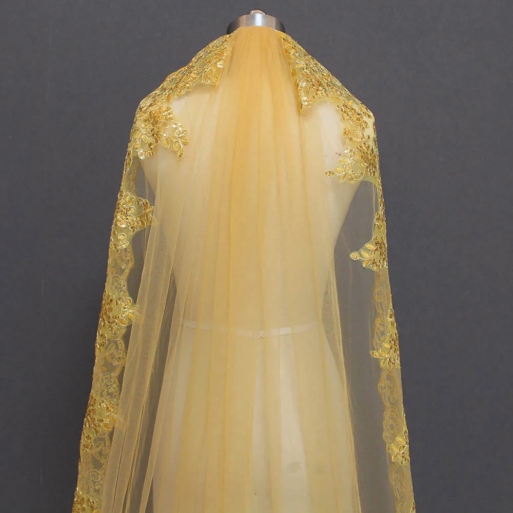 gold bridal veil