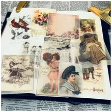 Pegatinas de flores de personajes Vintage para niños, pegatinas de planificador diario, pegatina decorativa para álbum de recortes, foto artesanal DIY