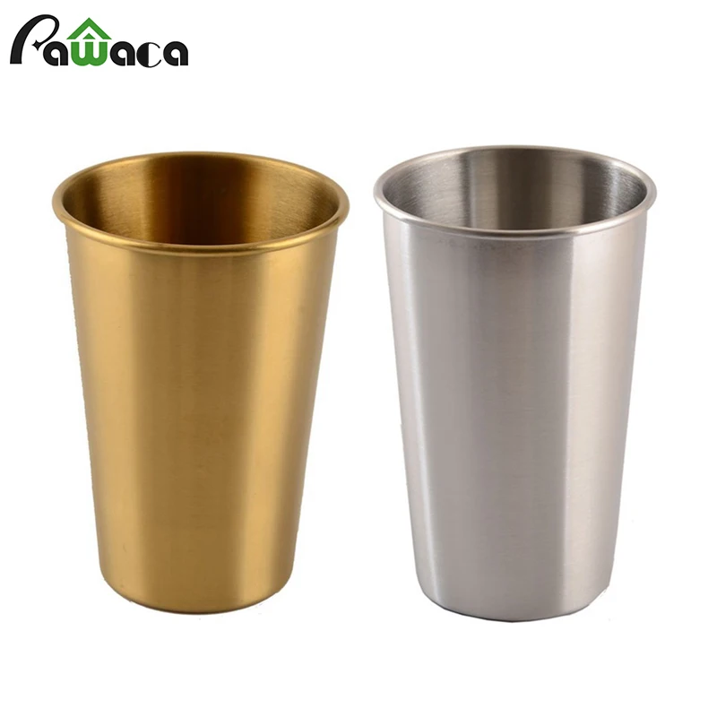 

500ml/350ml Stainless Steel Cups Stackable Metal Drinking Glasses Coffee Milk Mugs Chilling Wine Beer Cups for Travel, Camping