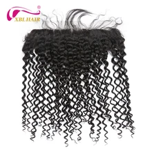 XBL HAIR Curly Weave Lace Frontal Closure With Baby Hair Peruvian Remy Hair 13*4 Free Part 100% Human Hair Free Shipping