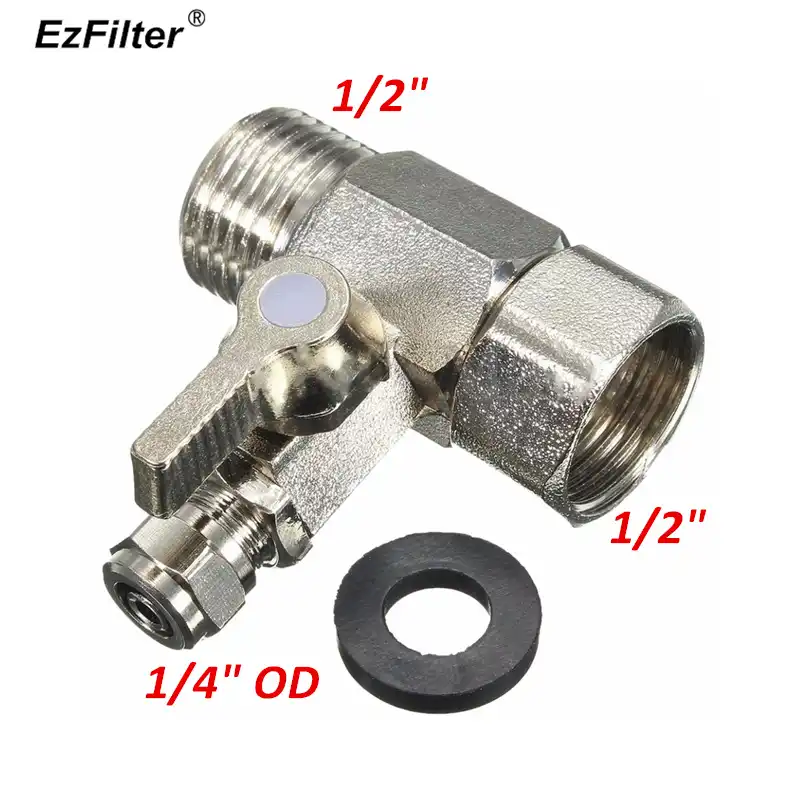 V/álvula de bola adaptador de filtro de agua de 1//2 a 1//4 pulgadas interruptor de /ósmosis inversa