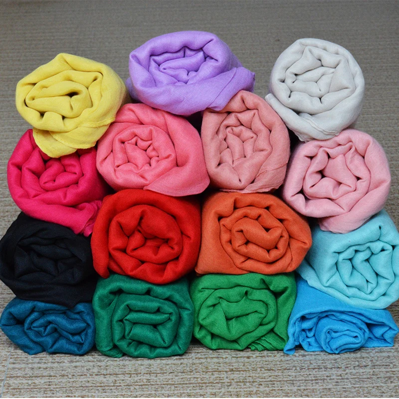 

Women Warm Scarf Long Pink Colors Soft Cotton Wrap Shawl Scarves Ladies Neckerchief Tippet Hijabs