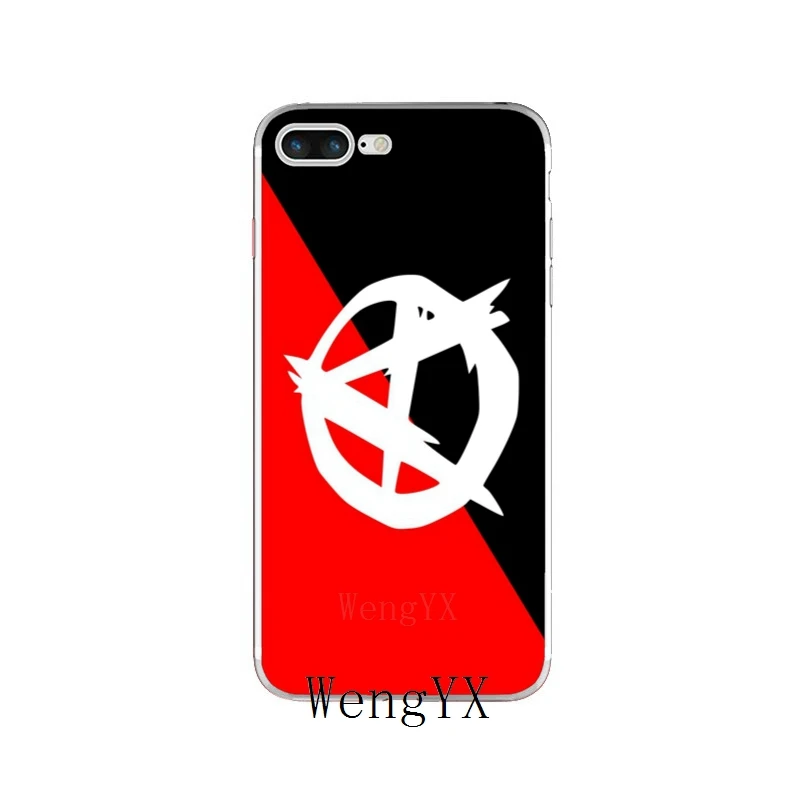 Удивительный символ анархии логотип тонкий силиконовый мягкий чехол для телефона для iPhone X 8 8plus 7 7plus 6 6s plus 5 5S 5c SE 4 4S - Цвет: AnarchySymbolA09
