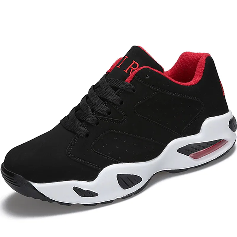 Hundunsnake/Черная спортивная обувь с воздушной подушкой; мужская кожаная спортивная обувь; мужские кроссовки; женские кроссовки для бега; Мужская обувь; г.; красовки; T119 - Цвет: black red