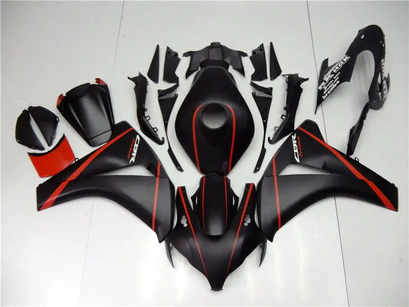 

Matte Black w/ Red Full Body Motocycle Injection Fairing Kit Bodywork for 2008-2011 Honda CBR 1000 RR ABS Plastic Molding Kit