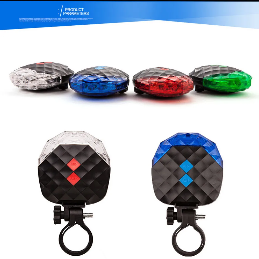 Bright 5 LED+2 Laser Cycling Bicycle Rear Flashing Light Warning Bike