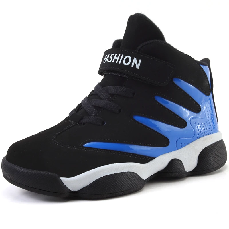 

High Top Cotton Non-slip Kids Sneakers Footwear Boys Basketball Shoes Rubber Children Sports Shoes Students Basket Ball Shoes