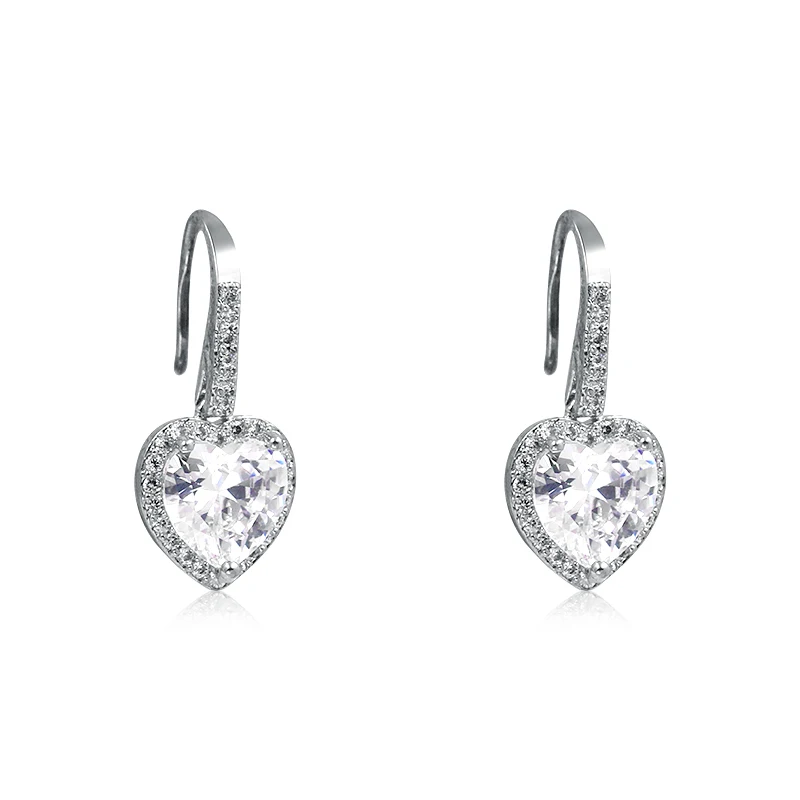 

WEIMANJINGDIAN New Arrival Cubic Zirconia CZ Zircon Crystal Heart Drop Earrings for Women or Girls