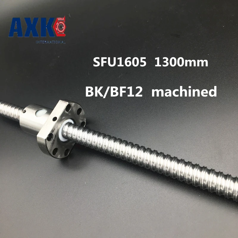 

Cnc Router Parts Axk Sfu1605 1300mm Rolled Ball Screw C7 Grade With 1605 Flange Single Nut For Bk/bf12 End Machined Cnc Parts