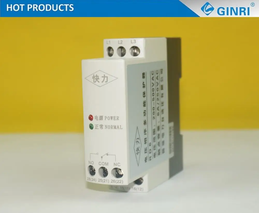 GINRI RD6 voltage phase monitoring current phase failure relay