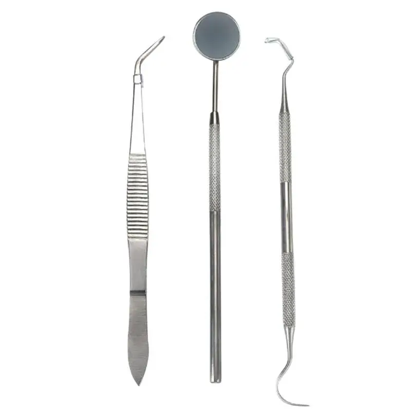 Buy 3PCS/Set Stainless Steel Dental Instrument Probe Set Oral Care Hygiene Pick