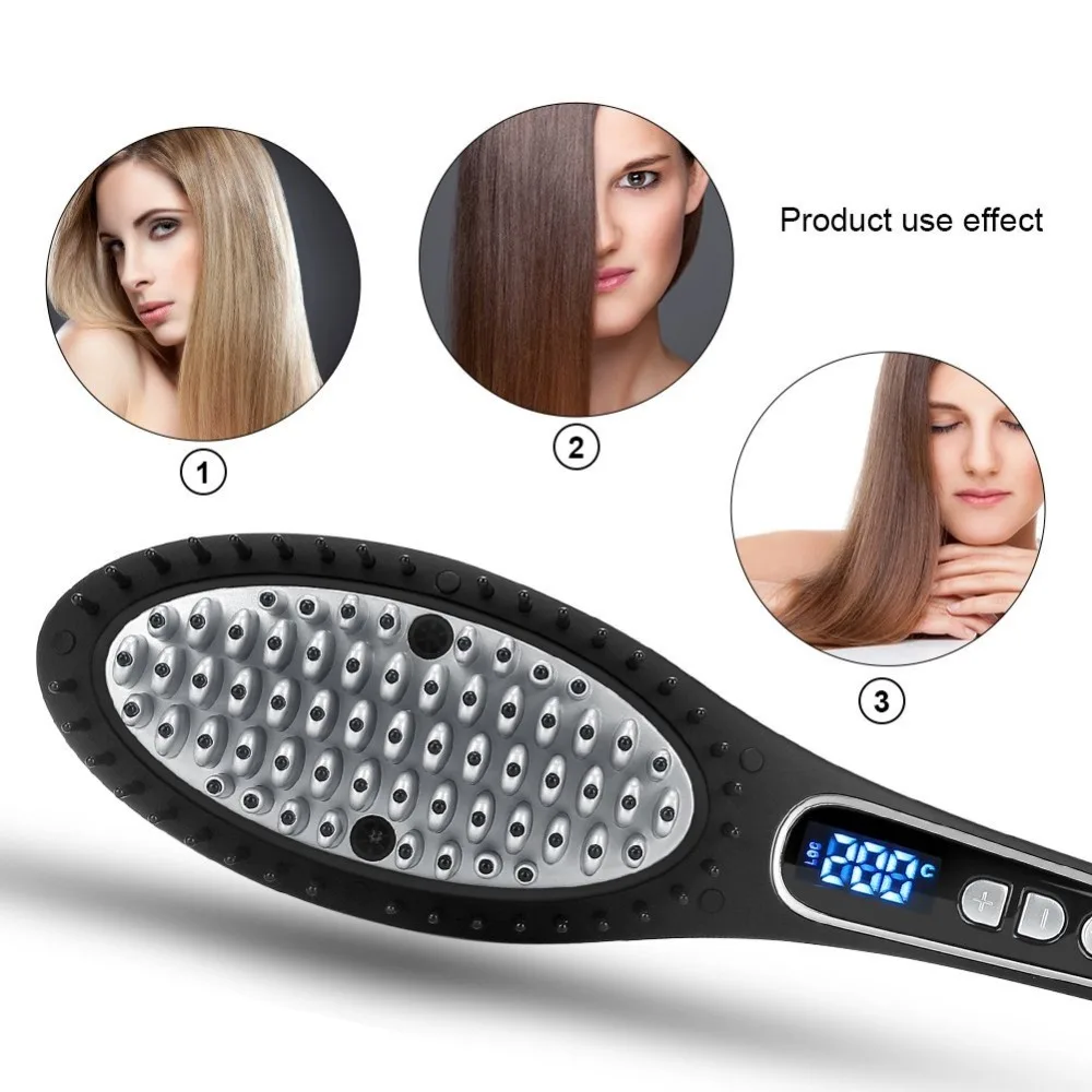 

Free Shipping Straight Ceramic Electric Digital l Fast Hair Straightener Comb Lcd Smooth Straightener Brush Hair Comb brush