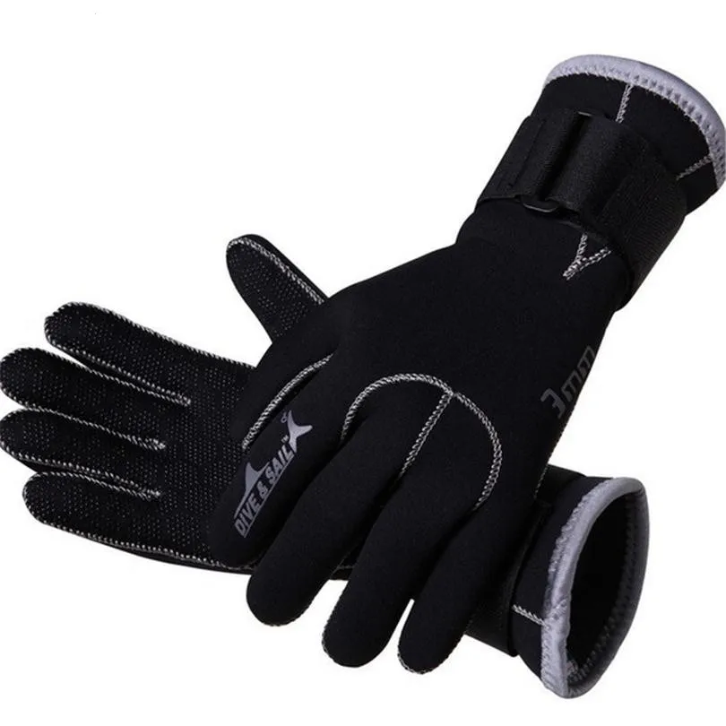 3 мм неопреновые перчатки для плавания, перчатки для плавания, оборудование для подводного плавания, сохраняющее тепло от царапин, гидрокостюм, материал для зимнего плавания, подводной охоты - Цвет: G022 Black