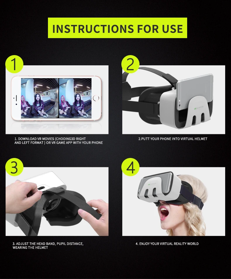 VR Shinecon G03B видео Шлем 3D очки Виртуальная реальность для iPhone Android смартфон очки шлем игровой Лен Набор