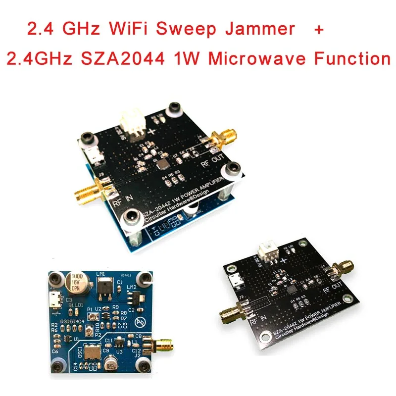 2,4 ГГц WiFi пометка jammer Shield 2,4G WiFi jammer макетная плата + SZA2044 1 Вт функция микроволновой печи расстояние 5 ~ 10 метров