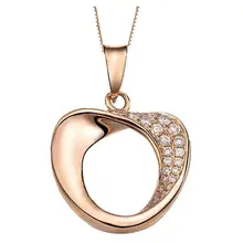 Бренд GVBORI женская подвеска 18 К розовое золото натуральный бриллиант сердце дизайн подарок на день рождения ювелирные изделия