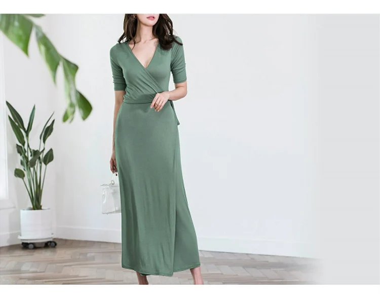 H Хан queen однотонные Цвет Сексуальная Высокая Bodycon платье с вырезом Для женщин лук повязки платья Элегантное платье для женщин с v-образным вырезом, Вечеринка Vestidos