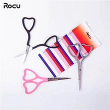 

1PC Makeup Scissors Stainless Steel Tilted/Straight Tip Heart-shaped Handle Nose Eyebrow Hair Scissors Face Hair Removal Tools