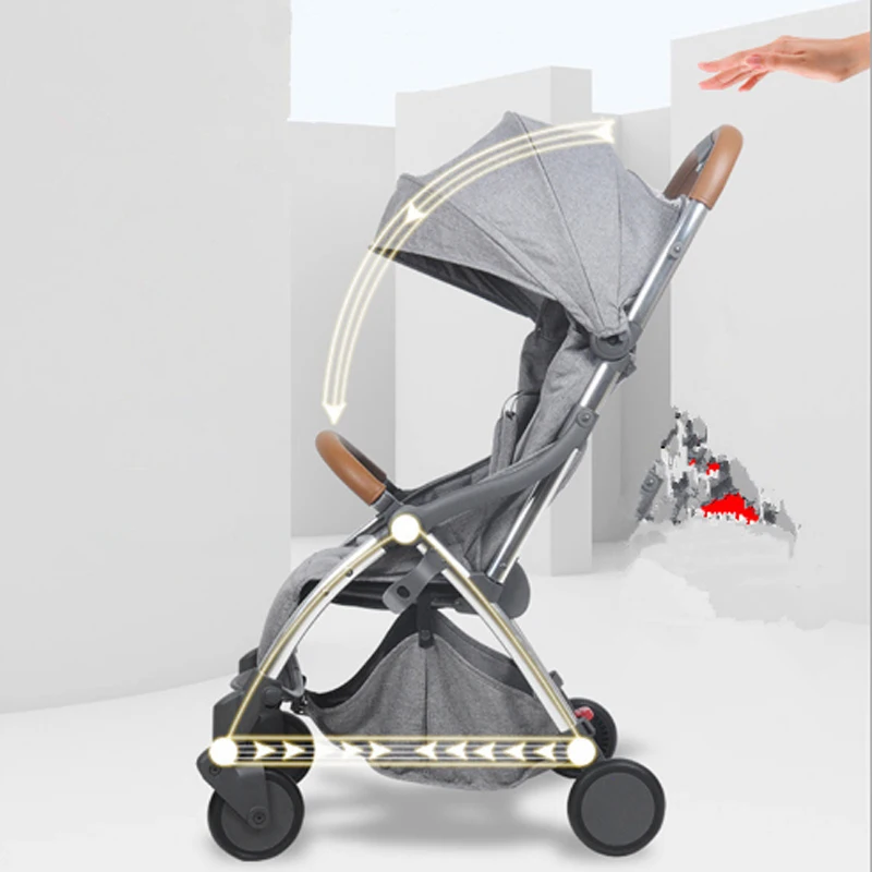 Детская коляска складная Складная Сидящая Лежащая коляска детская тележка свет-лампочка тележка с автоматическим складыванием и