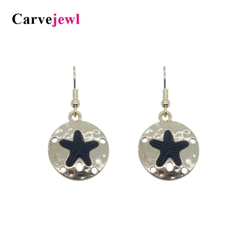 

Carvejewl dangle earrings round starfish drop earrings for women jewelry girl gift new fashion korean earrings cute gold earring