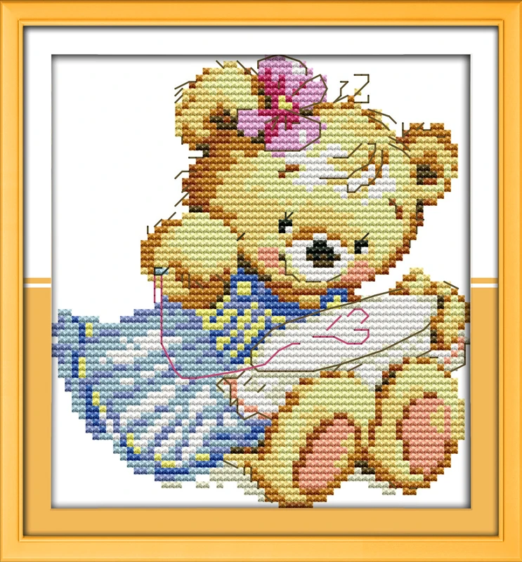 Joy Sunday The embroidery teddy bear Cross Stitch Sets Embroidery