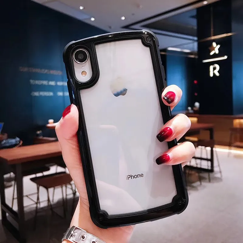 Прозрачный чехол JAMULAR с цветной рамкой для iPhone XS MAX X XR 7 8 6 6s Plus мягкий ТПУ защитный