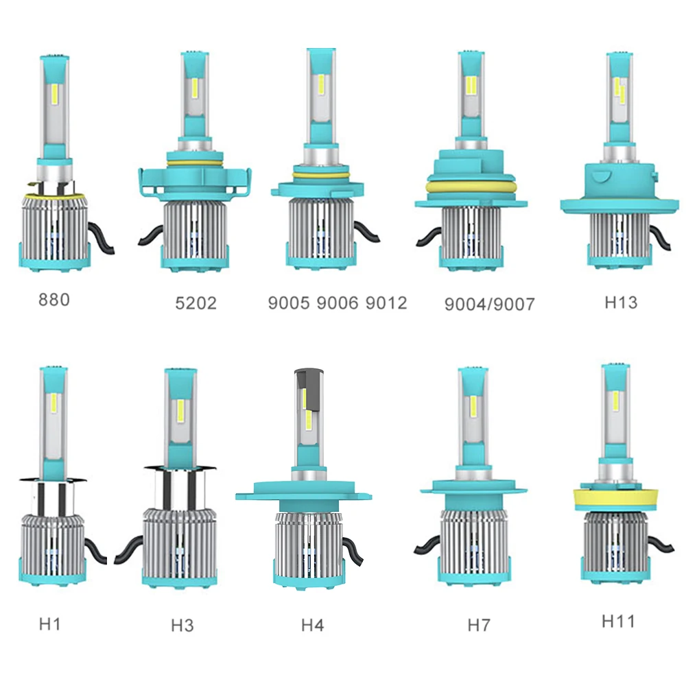 Тип СВЕТОДИОДА направленного света CNSUNNYLIGHT-H4 светодиодный H7 H11 H8 HB4 H1 H3 HB3 автомобильные лампы для фар машины 72W фары для 8000LM стайлинга автомобилей 6500K белый компактный светодиодный налобный фонарь