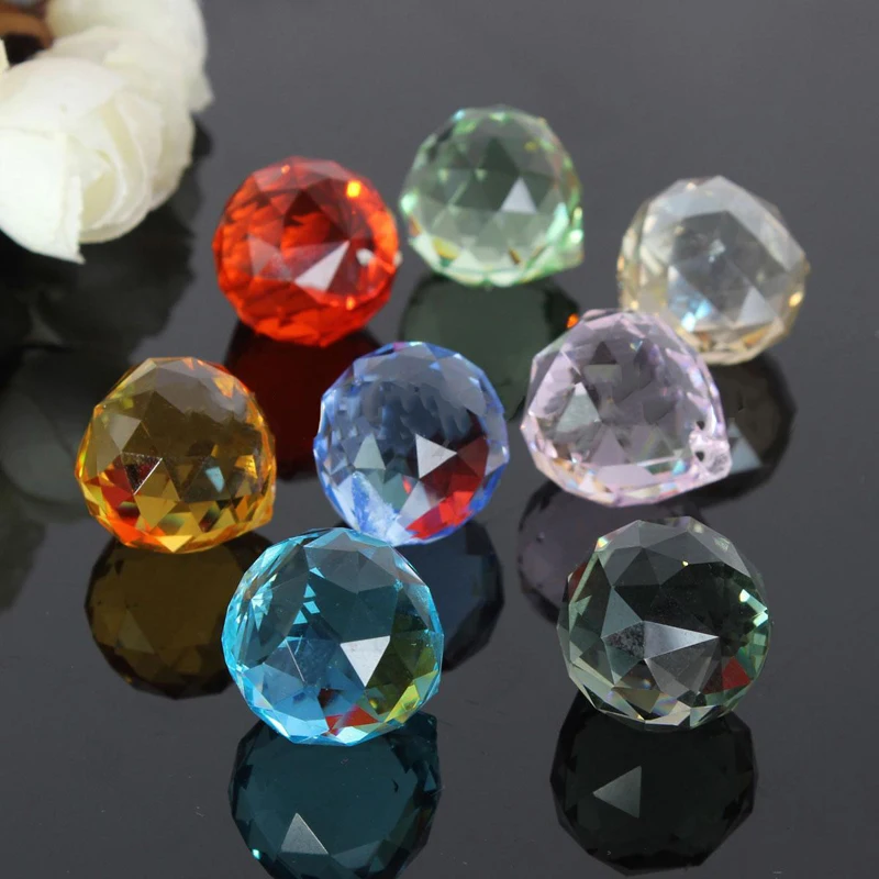 8Pcs x Rainbow Chandelier Crystal Light Lamp Part Ball Prisms Suncatcher Pendant