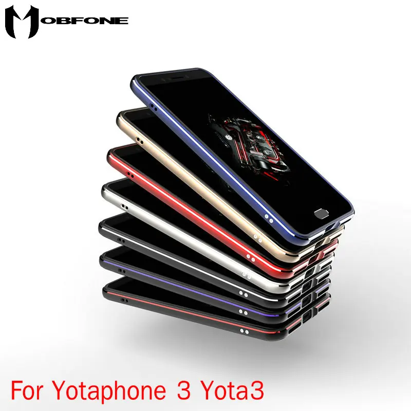 

For Yota 3 , High Quality Ultra Thin Slim Aluminum Metal Bumper Frame Case For Yotaphone 3 Yota3 (5.5inch) Case With Strap BK1