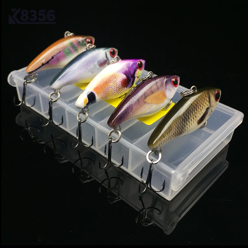 K8356 5 шт./компл. 3,5 г Жесткий Bait мини VIB набор рыболовные приманки тройниками Воблера Рыболовные снасти Box искусственные приманки многоцветный